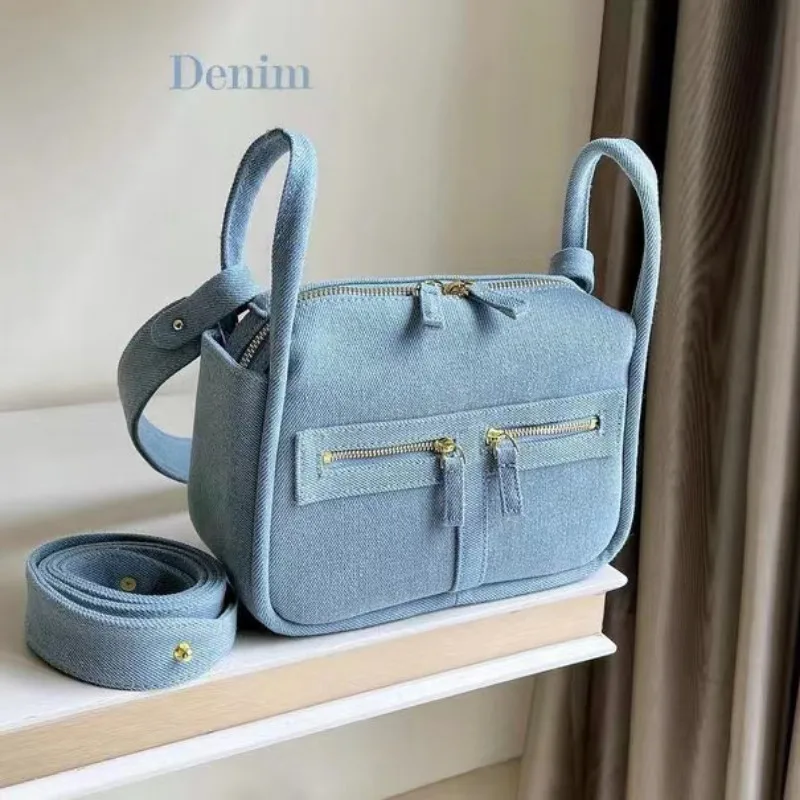 Women Denim Bag Cross Body Messenger Jeans Bag Hopo Shoulder Bag Patch Pocket Bag Desinger Bag Denim Hand Bag Zippy Jeans