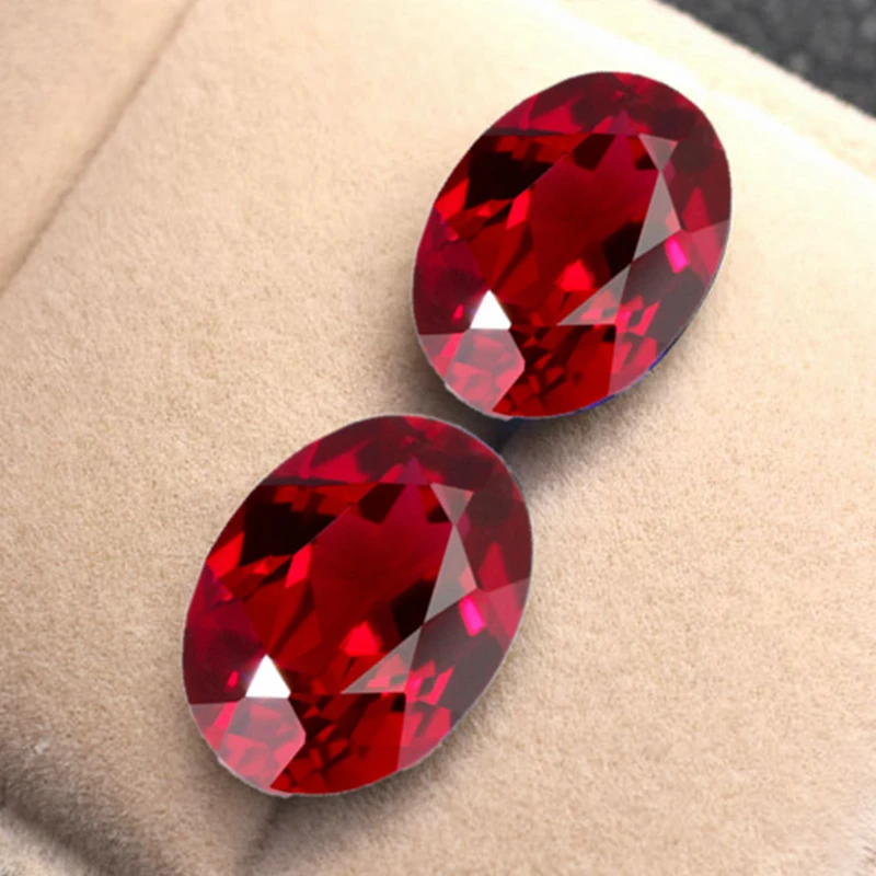 Boxed Fluorescent Ruby Oval Faceted Cut 13×18mm 16.0ct Loose Gemstone for Jewelry Making Collection Gift Precious Stone