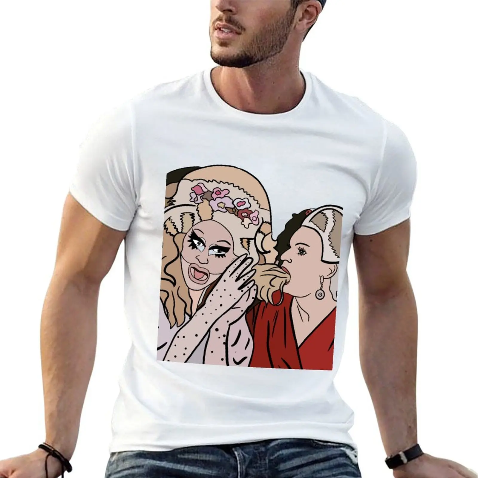 

Katya and trixie Pop art T-Shirt cotton t shirt pack t shirt custom print t shirt men 100% cotton luxury brand T-Shirt