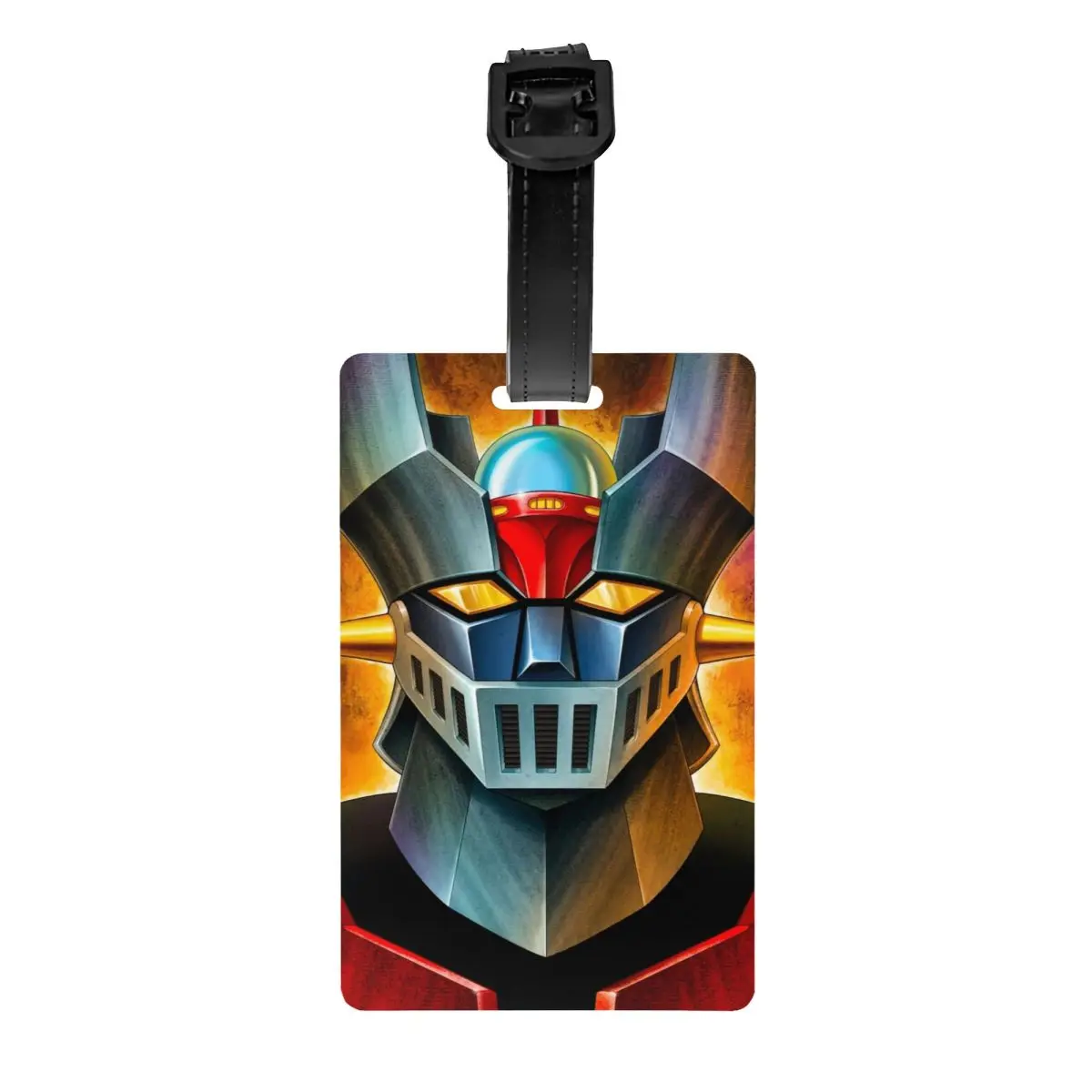 Custom UFO Robot Mazinger Z Luggage Tag Privacy Protection Anime Manga Baggage Tags Travel Bag Labels Suitcase