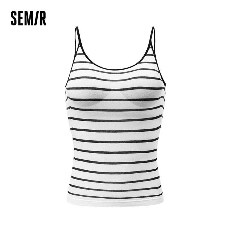 Semir Vest Women Slimming Strappy Integrated With Built-In Bra U-Neck Inner Wear Base Layer Top Wearable Outside