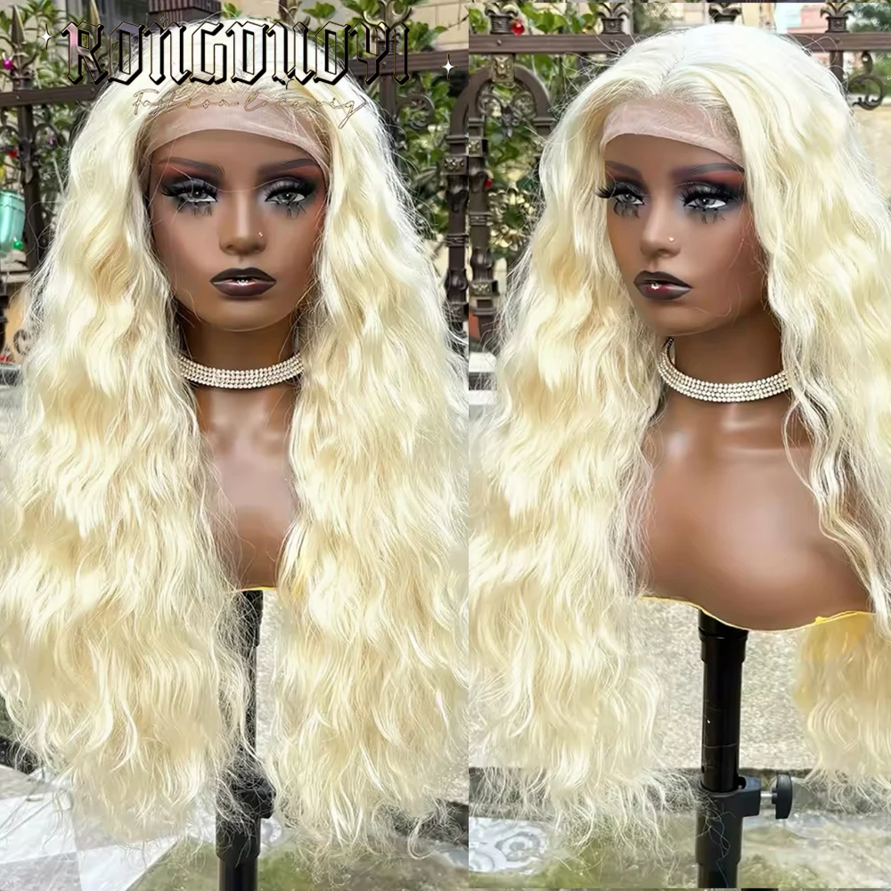 

Blonde Natural Wave Lace Wigs Synthetic Hair Long Loose Curl Wig Blonde Wig Frontal Lace Wigs For Women Cosplay Party Daily Wear