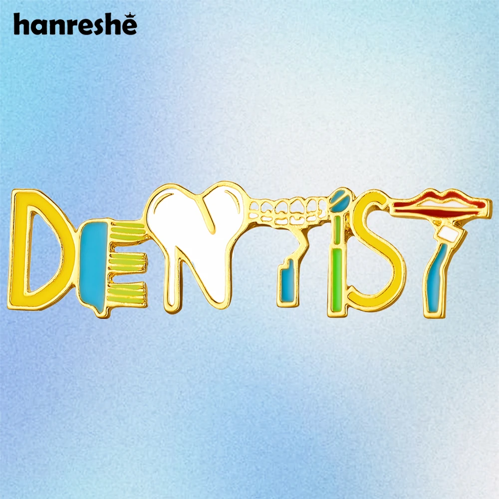 Hanreshe Dentist Enamel Brooch Medical Dental Creative Tooth Pin for Doctor Nurse Backpack Lapel Badge Accessories