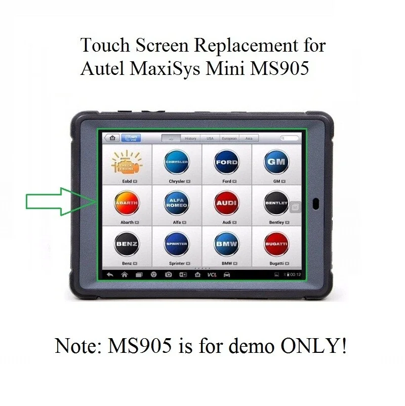 Touch Screen Panel Digitizer Replacement for Autel MaxiSys Mini MS905 MY905