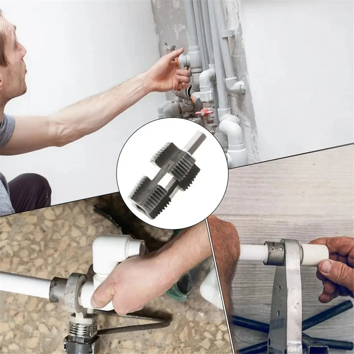 

AM38M 4/6 Points+6 Cents /1 Inch PPR Water Pipe Internal Thread Opener Tapered Pipe Thread Tap Water Pipe Thread Opener Tools
