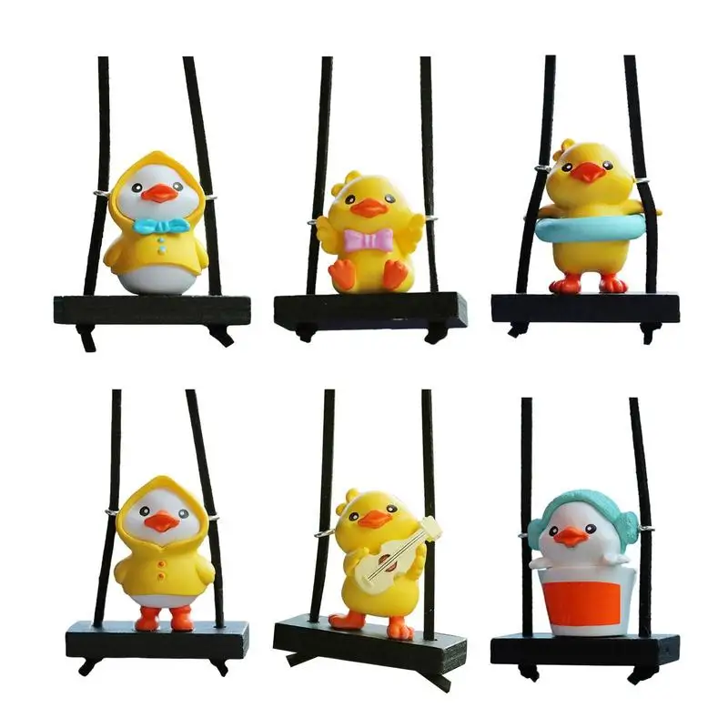 Rear View Mirror Accessories Swinging Duck Car Hangings Ornament Cute Car Accessories Cute Raincoat Swinging Duck Car Pendant