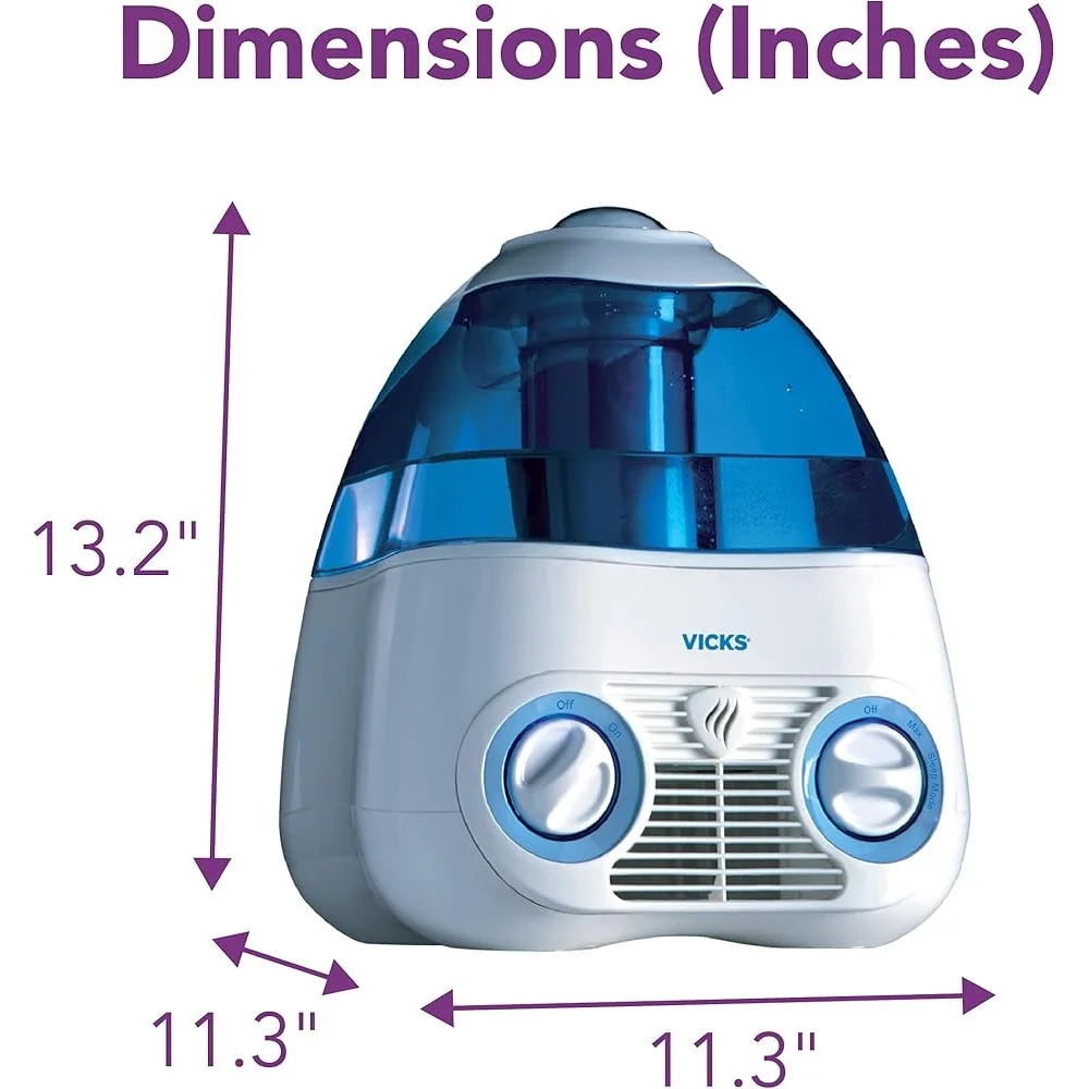 Starry Night Cool Mist Humidifier with Night Light Filtered Moisture Baby Kids Bedroom Allergy Relief Quiet Operation