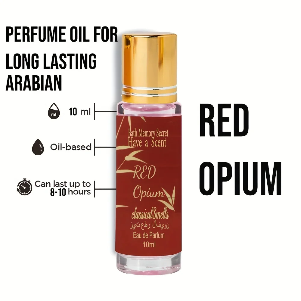 Aceite Esencial con Fragancia a Opio Rojo para Mujer, Aroma a Vainilla y Almizcle, Aroma Duradero, Regalos Imprescindibles, Perfume de Uso Diario con Caja