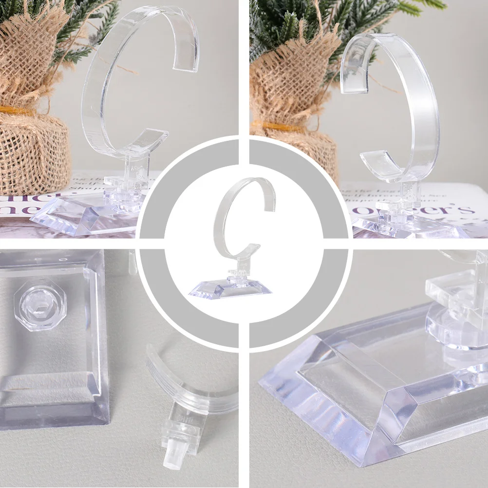 

6Pcs Acrylic Watch Display Rack Transparent Durable Jewelry Organizer Stand Practical Watch Holder for Shop Desktop