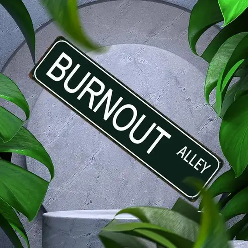 [2D FLAT] قطعة واحدة من اللافتات المعدنية، مقاس 4 × 16 بوصة، لافتة شارع زقاق الضرب، ديكور فني معدني