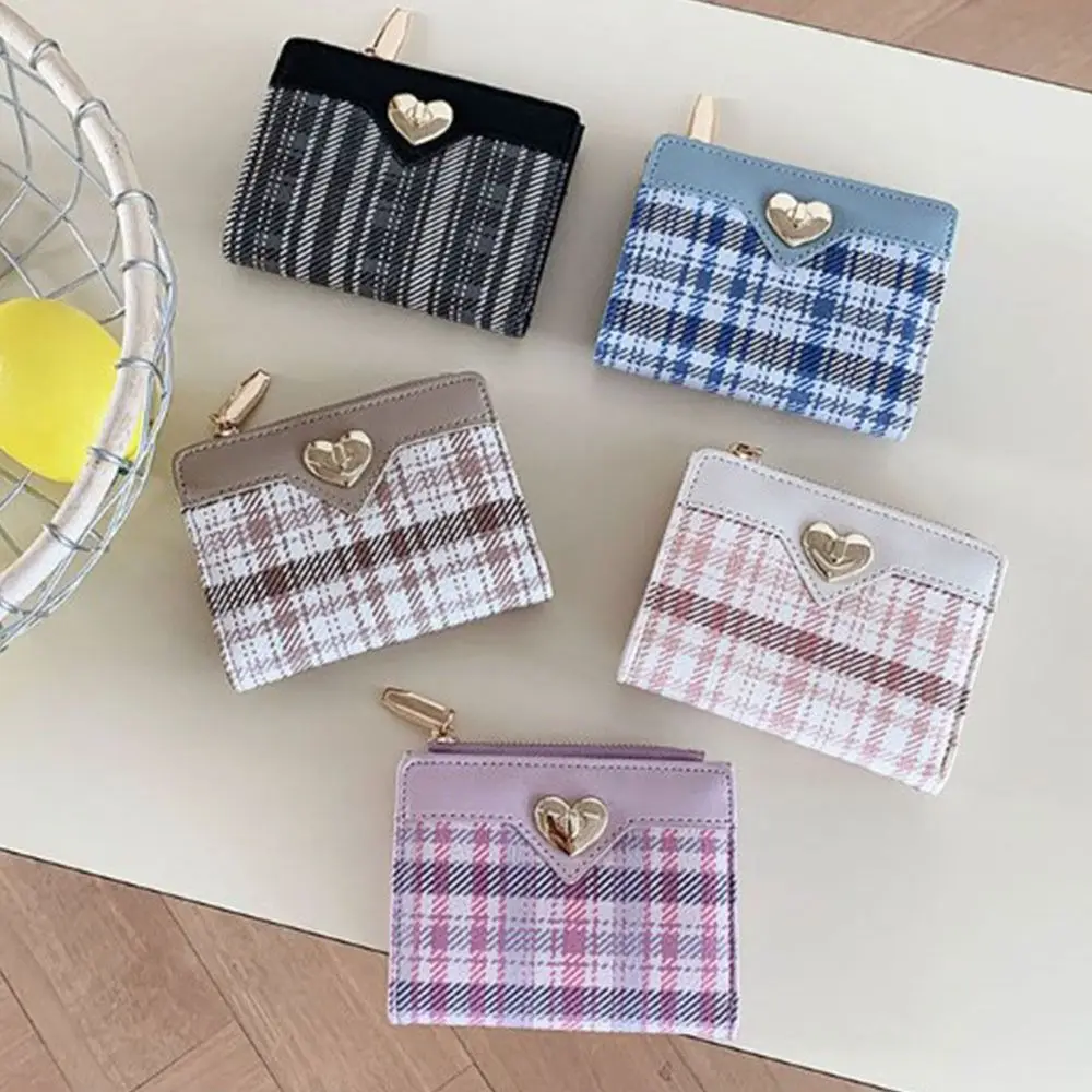 

Маленький женский короткий кошелек с несколькими картами, короткий клатч с любящим сердцем, Женский кошелек из искусственной кожи, складной Дамский кошелек на молнии для мелочи для дам
