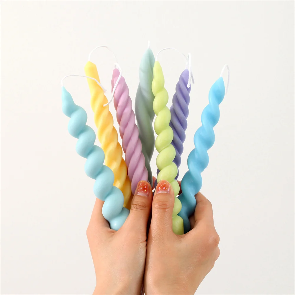 Twisted Silicone Candle Mold Long  Spiral Candle Making Mould DIY Handmade Craft Home Decor