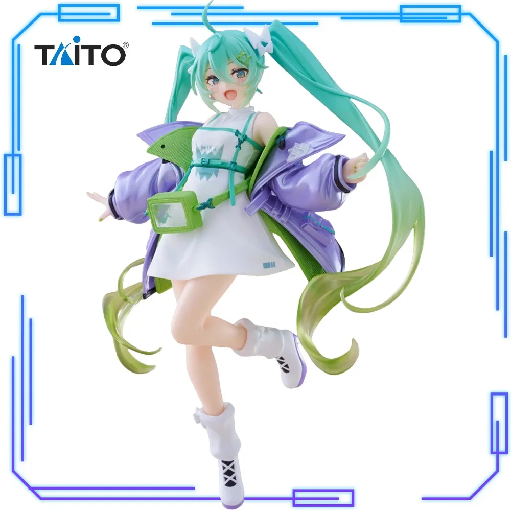 在庫あり-タイトーオリジナル本物の-vocaloid-piapro-キャラクター初音ミクファッションフィギュアスポーティ-18-センチメートルアニメモデル玩具フィギュアギフト