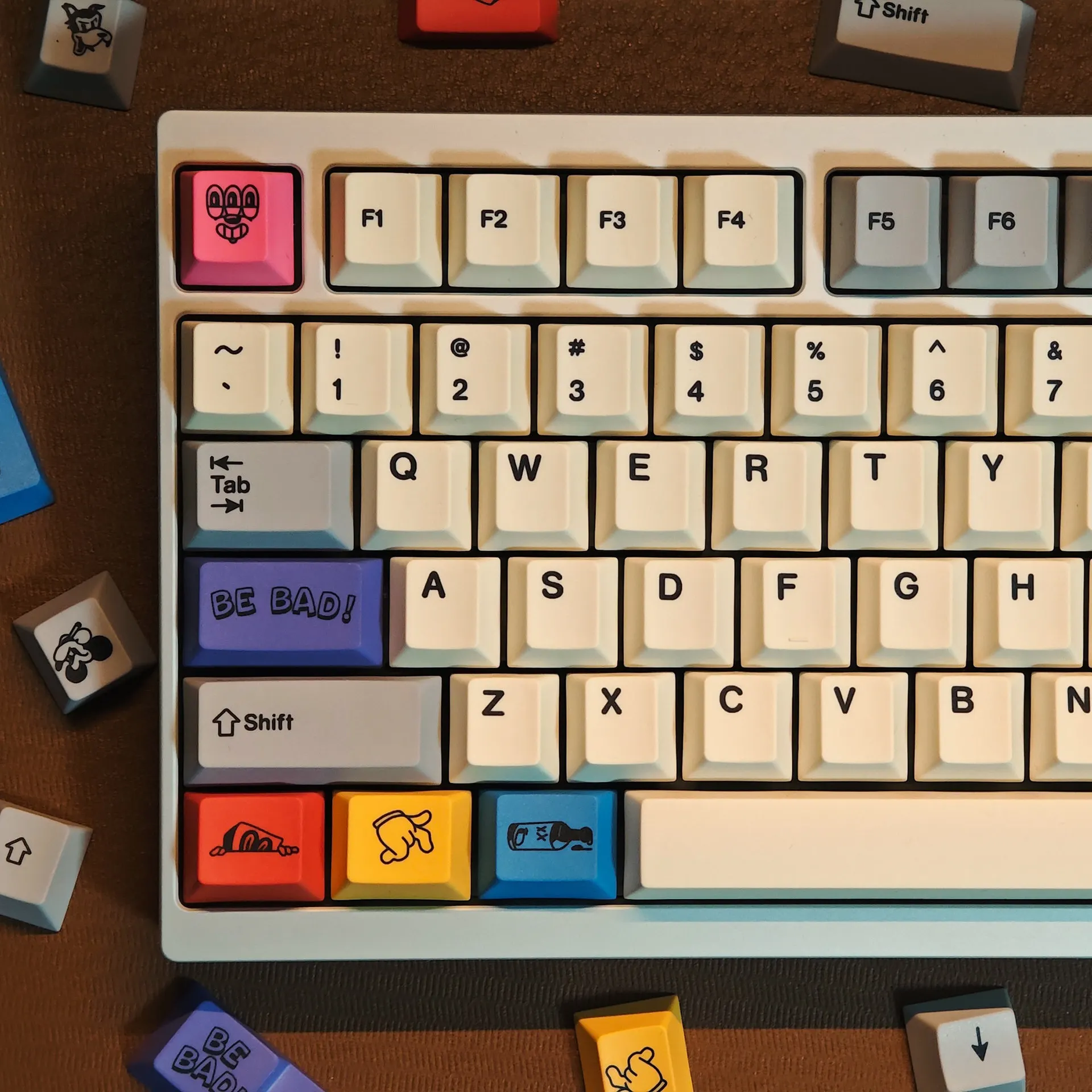 Rubber tube keycap 143 keys Original side engraved light-transmitting PBT five-sided thermal sublimation mechanical keyboard cap