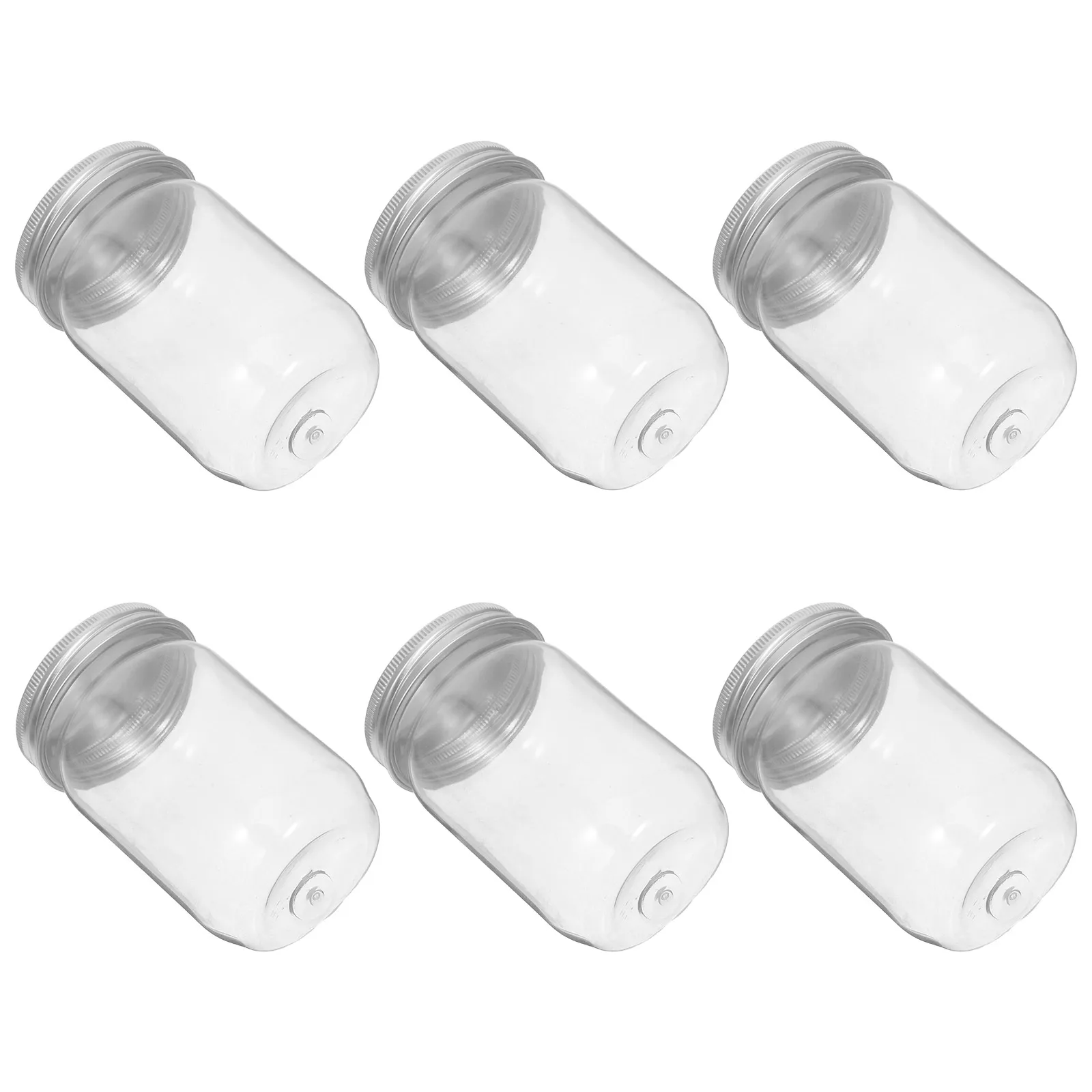 

6 Pcs Mason Jar Candy Bottle Storage Containers Clear Plastic Jars Bottles Transparent