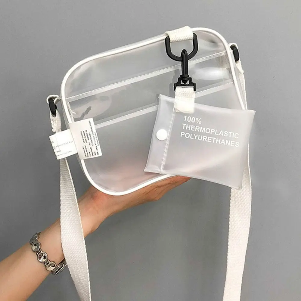 Casual PVC Transparent Clear Women Crossbody Bags Shoulder Bag Handbag Jelly Small Phone Bags with Card Holder