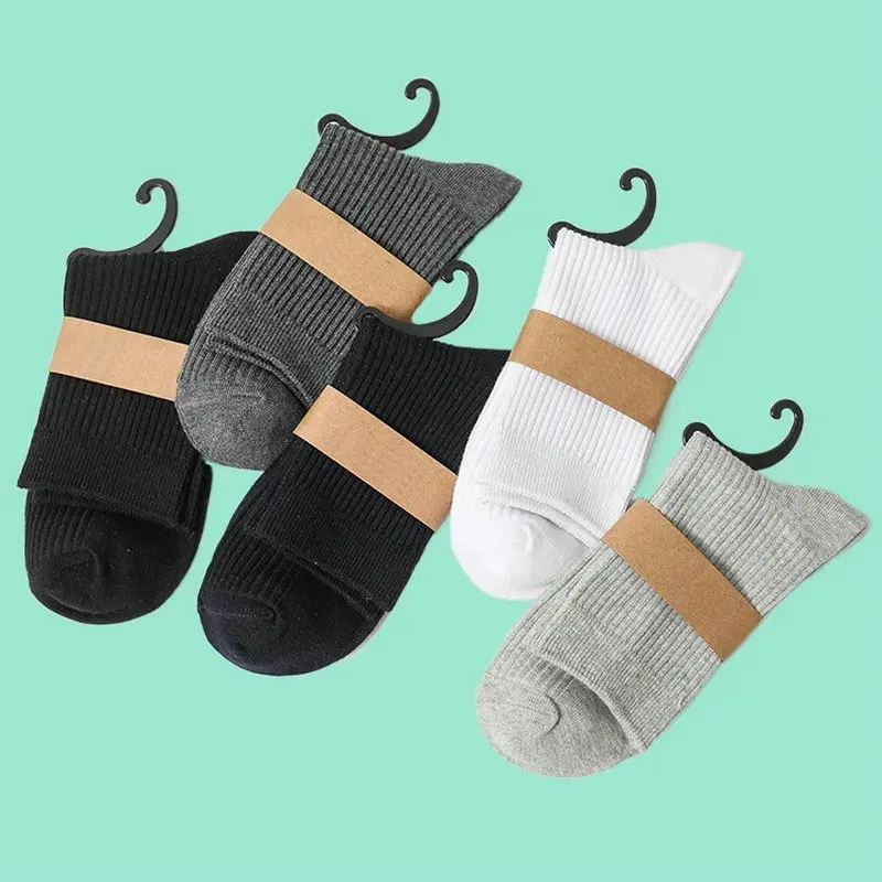 Chaussettes en coton à rayures solides pour hommes, confortables, non-ald, décontractées, haute qualité, respirantes, bateau, nouvelle mode, 5/10 paires