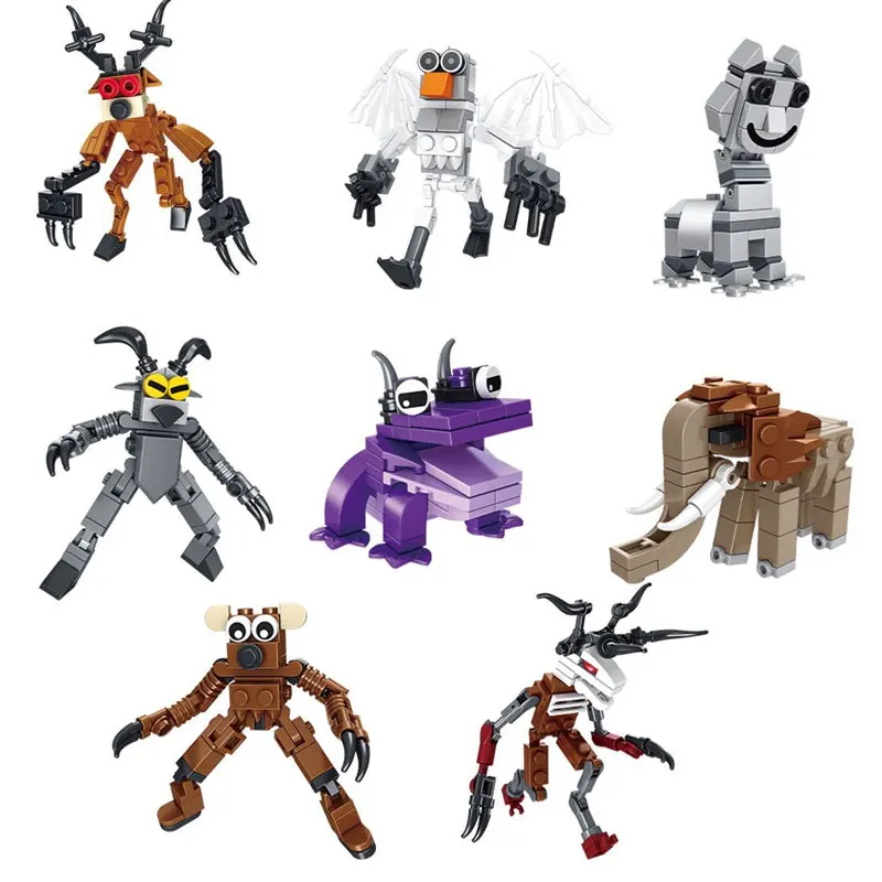 Nuevos bloques de construcción de ciervos de 99 noches en el bosque, personaje de jugador de cabra, modelo de monstruo, juguetes de ensamblaje de ladrillos para niños, regalo de Halloween