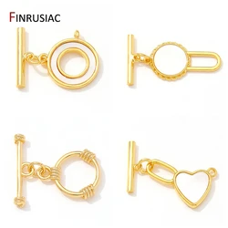 Multi Styles 14K Gold Plated Brass Shell OT Toggle Clasps Connector,Locks For Jewelry,DIY Bracelet Necklace Making Supplies