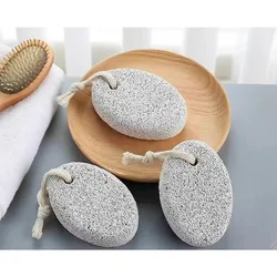 Volcanic Pumice Foot Scrubber - Natural Exfoliating Stone for Callus & Cracked Heel Removal, Oval Grinding Tool for Smooth Feet