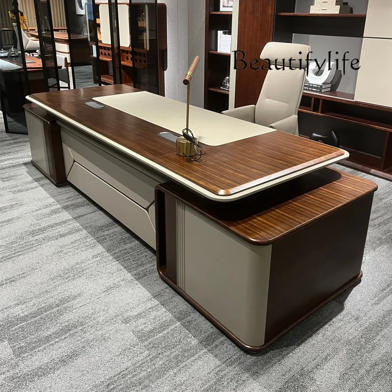 Chinese boss desk without side cabinet light luxury high-end president desk single office desk