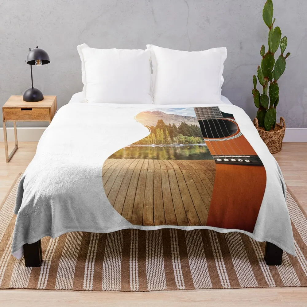 Guitar and Nature Throw Blanket Giant Sofa sofa bed For Baby Luxury Thicken Blankets