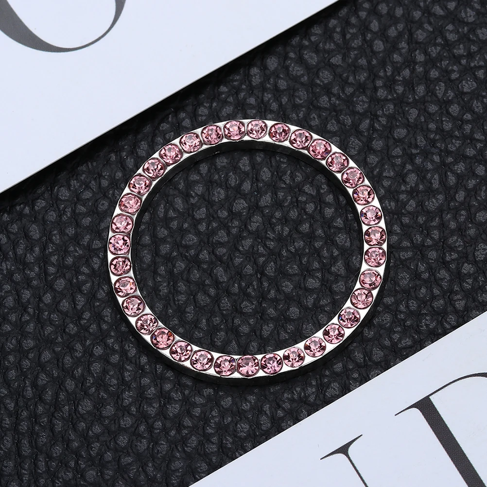 

2pcs Push To Start Button Cover Rhinestone Car Engine Start Stop Decoration Ring Durable Alloy Bling Cover For Vehicle Interior