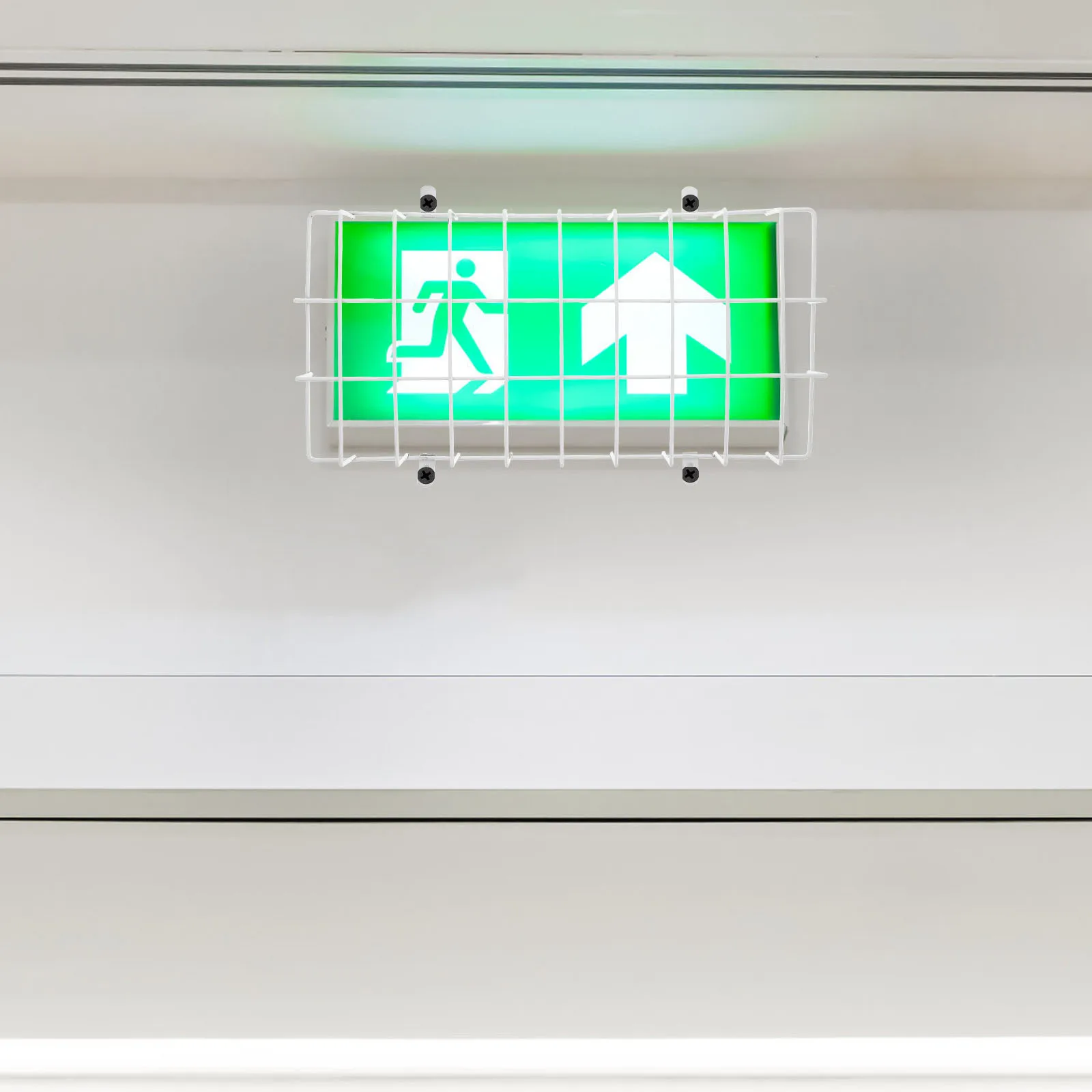 Exit Sign Light Protective Guard Stainless Steel Wall Mount Emergency Light Wire Cover Mall Theater