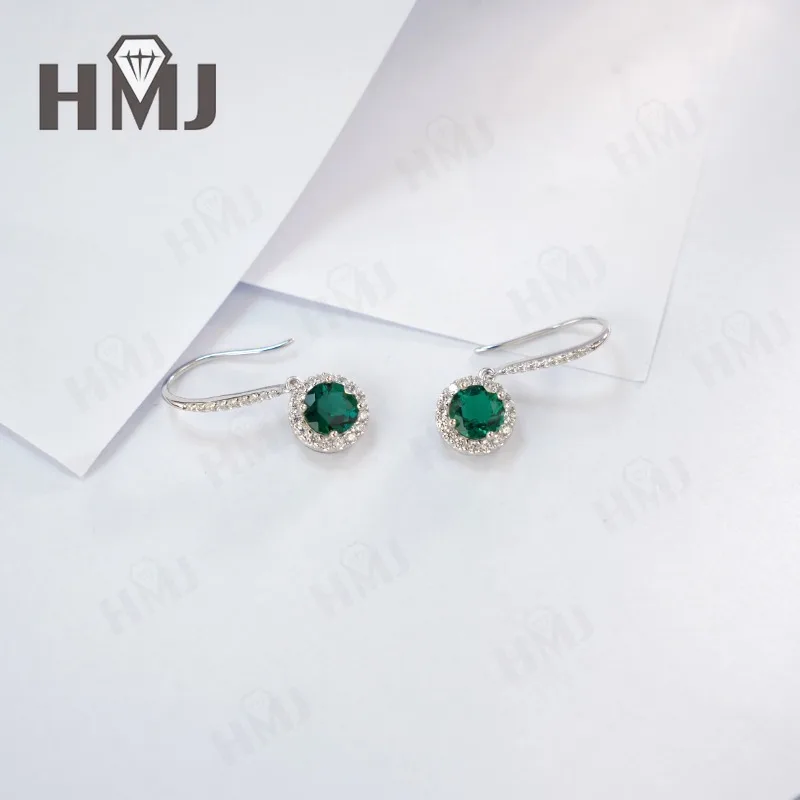 Ohrringe Rubin Smaragd Laborgezüchtete Edelsteine Herzschliff 925 Silber Vergoldet mit 18K Gold Luxuriöser Trendiger Vintage Feiner Schmuck Charms – Detail 2