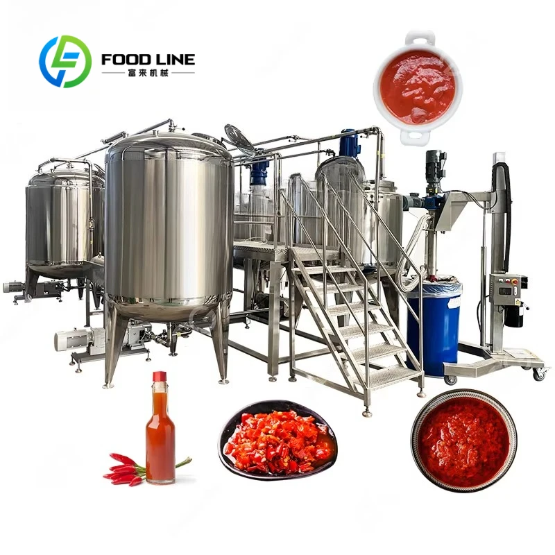 Commercial Fresh Pepper Grinder Machine Automatic Hot Chili Puree Sauce Making Equipment