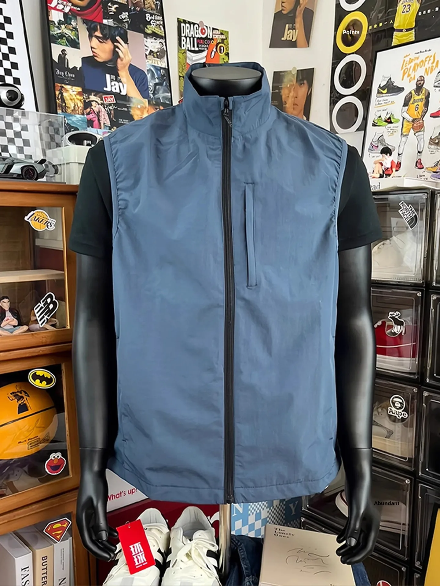 

Blue Tee Waterproof Stand Collar Men's Vest American Functional Sports Outdoor Climbing Layering Jaet oulder Pad