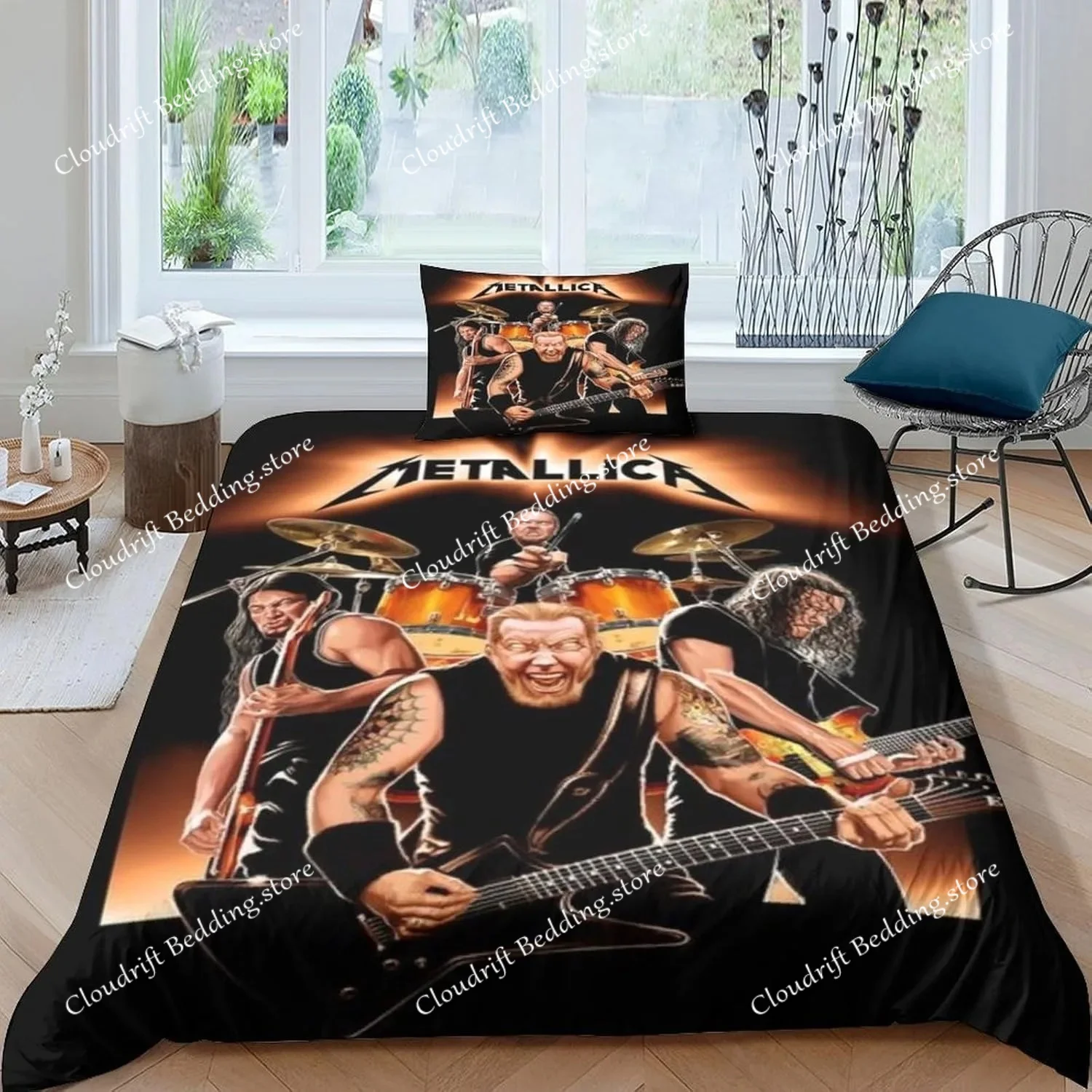 

Heavy Metal Band Rock Bedding Set Adult Duvet Cover Child Bedroom Bedclothes Pillowcase Birthday Gift Single Double Size