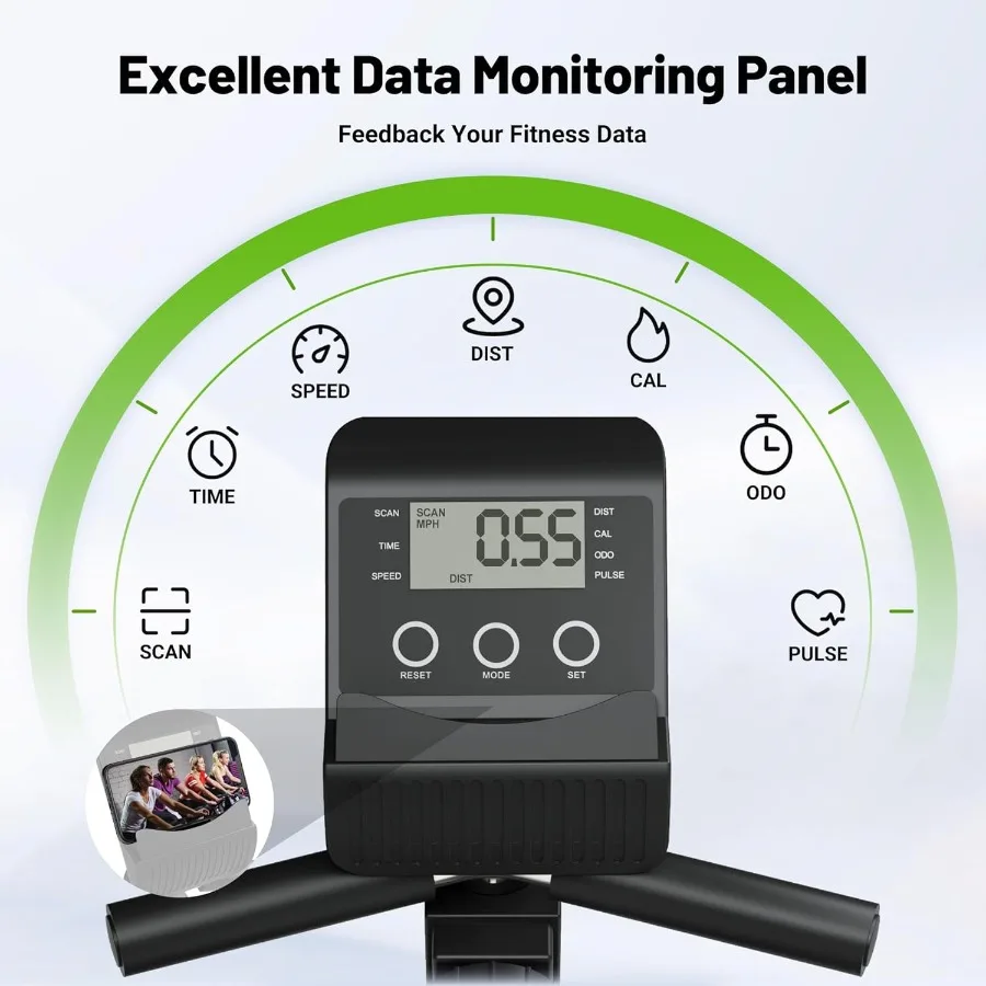 دراجة تمرين كاروميكس للبالغين وكبار السن، دراجة ثابتة للمنزل مع مقعد مريح ومقبض معدل ضربات القلب مغناطيسي