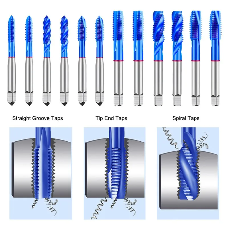 AZZKOR CNC Machine Thread Taping For Metalworking Tools Straight Flute/Screw/Tip End Tap M35 Containing Cobalt Taps M2.0-M24