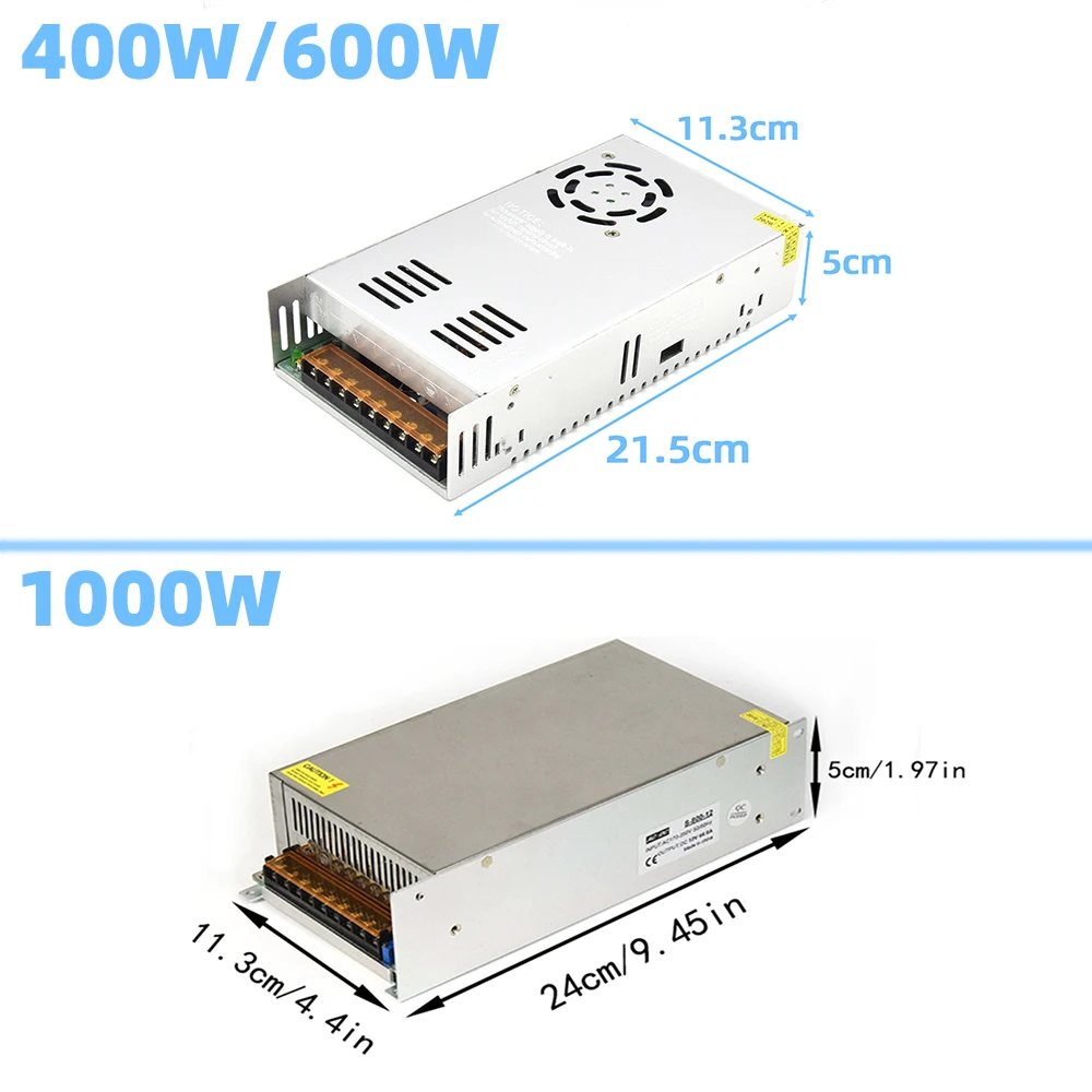 Fuente de alimentación conmutada, transformador de luz AC110V 220V a DC12V 24V 60W 400W 600W 120W, adaptador de fuente de alimentación para tira de