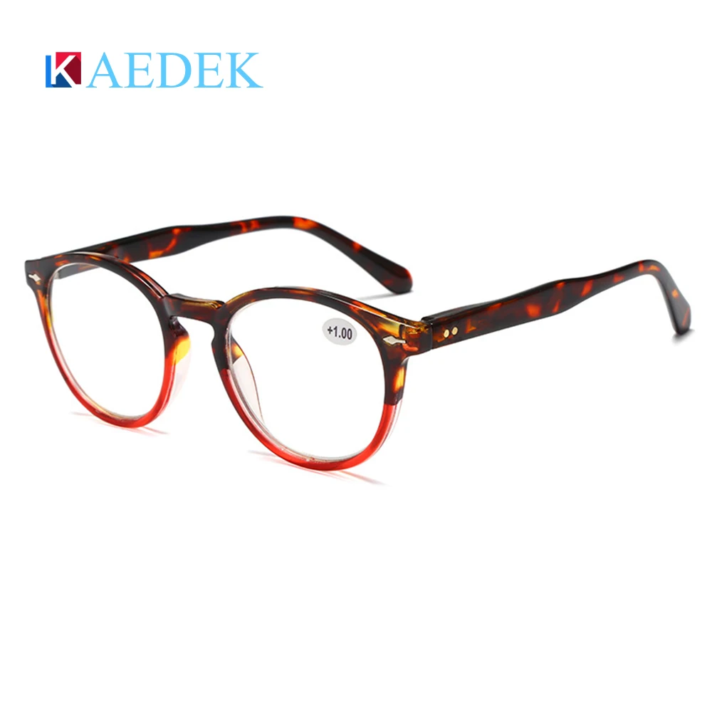 KAEDEK Reading Glasses,Femme Readers,Stylish Vintage Round Frame,with Spring HInge Lightweight Wear Clear Vision +1.0 1.5 2.0 image 5