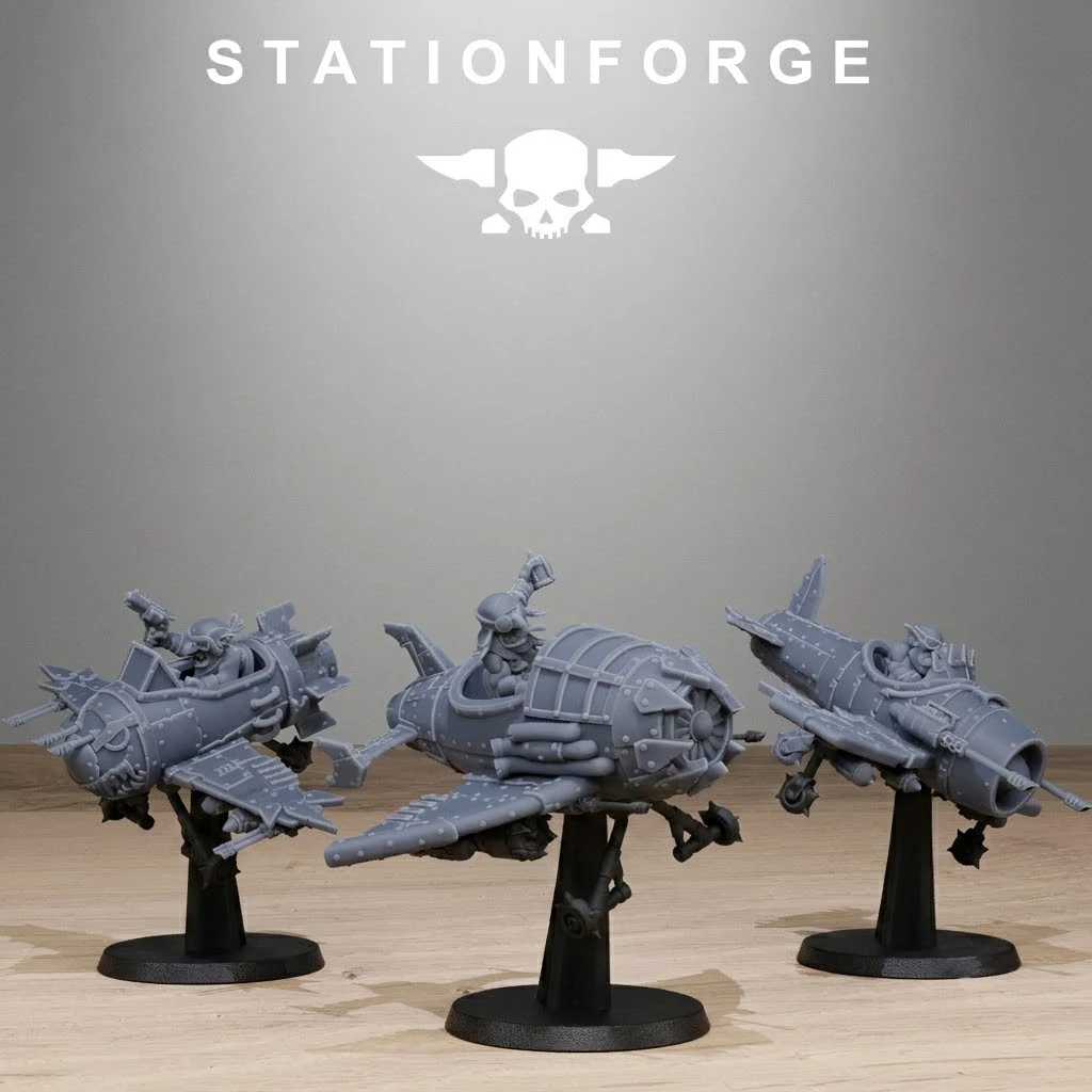 Orkaz Gobs/Goblin Planes - Миниатюра из прочной смолы с высокой детализацией - Аксессуары для настольных военных игр - Непокрашенная серая модель