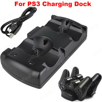 For PS3/PS Move Controller Charger Station for Sony Playstation 3 Charging Dock Stand with Dual USB Charger Cables LED Indicator