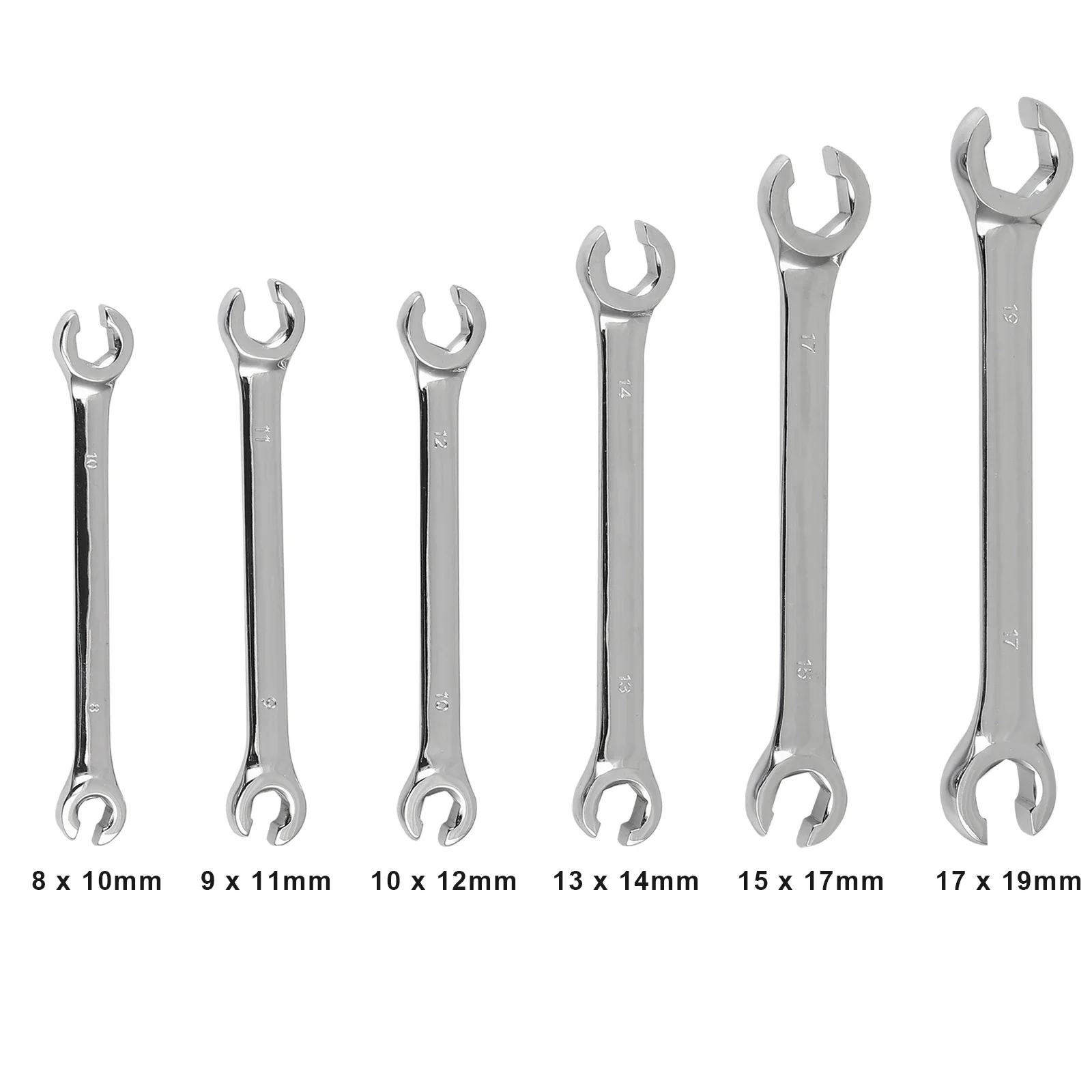 

6Pcs 8-19 mm Brake Line Wrench Open Ring Wrench Set Opened Ring Combo Spanner for Home Car For Dismantling Oil Pipes Wrench