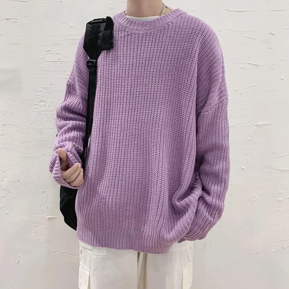 2024 Men Sweater Harajuku Oversized Pullover Sweater Unisex Aesthetic Clothes For Teens  Stretchy Knit Loose Pullover Sweater