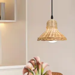 Rattan Pendant Light Shade Only Country for Restaurant Living Room Farmhouse