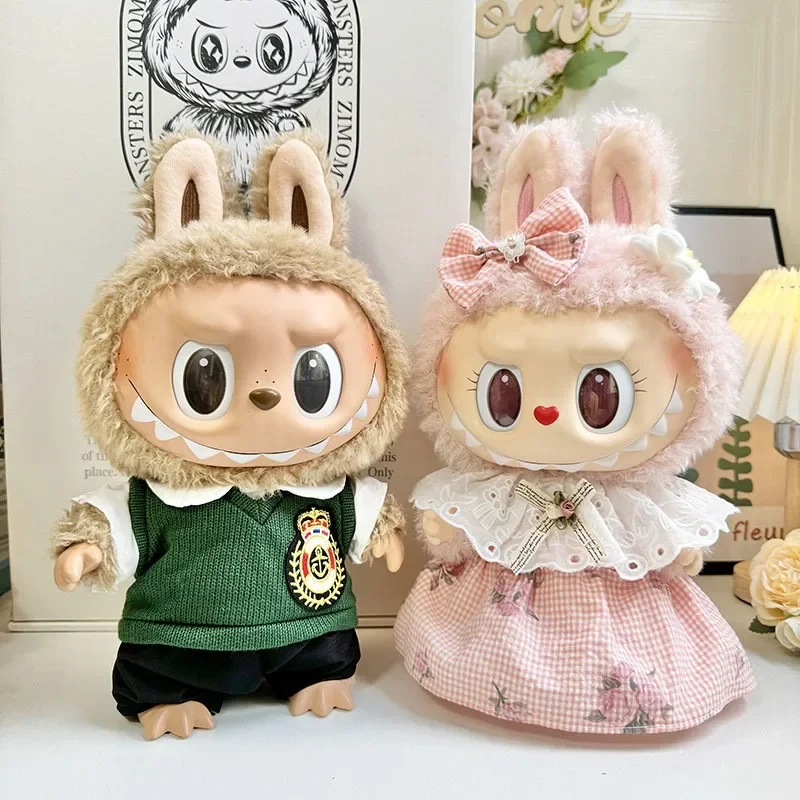 Ubranka dla lalek akcesoria do stroju dla 38cm Labubu V2 V1Pluszowa odzież dla lalek ładna dziewczyna sukienka zabawka dziecięca prezent Labubu ropa