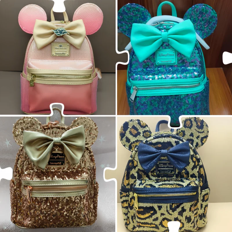 

Disney Anime Cartoon Mini Backpack 3d Sequin Mickey Mouse Double Shoulder Bags Kawaii Backpack Bag Outdoor Leisure Bag Gift