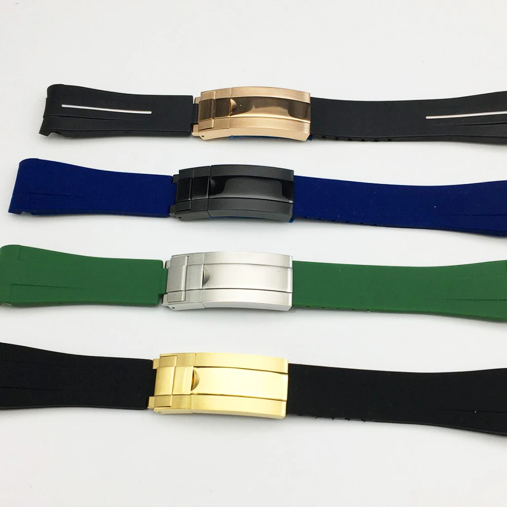 

Watch Accessories SUB 20MM Rubber Strap Elbow Folding Clasp Men's Machinery