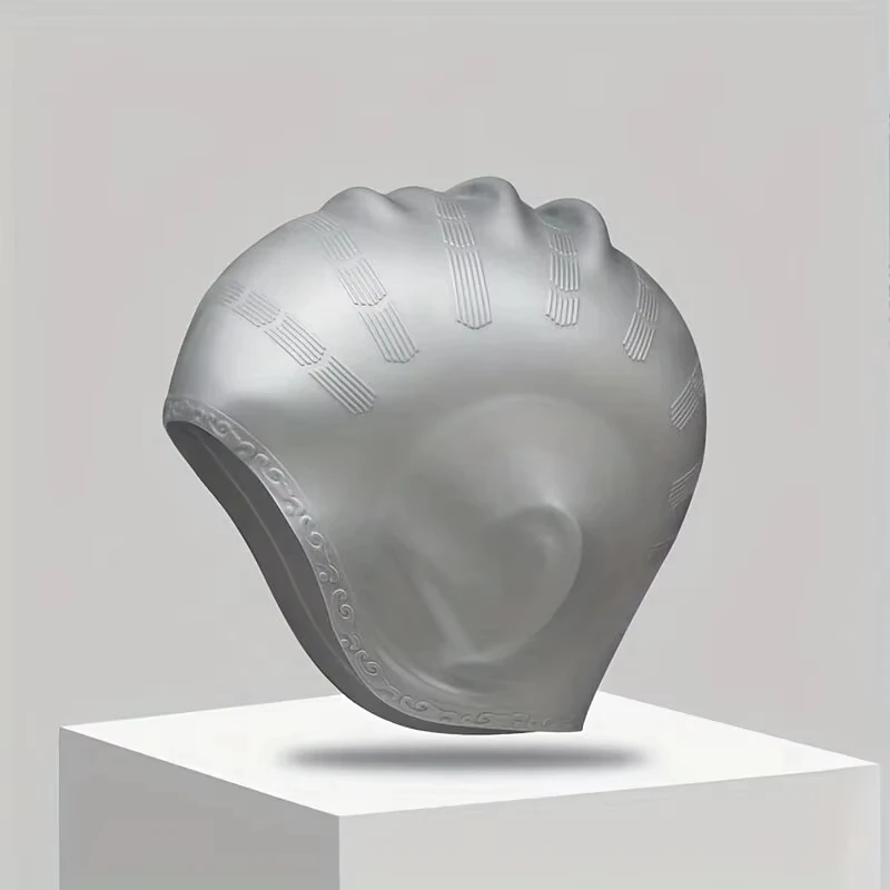 Gorro de natación silicona impermeable pelo largo con protección - imagen 4