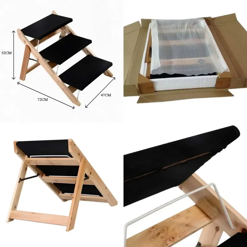 Wooden Dog Stairs Ladder Timber Set Ramps for Pets