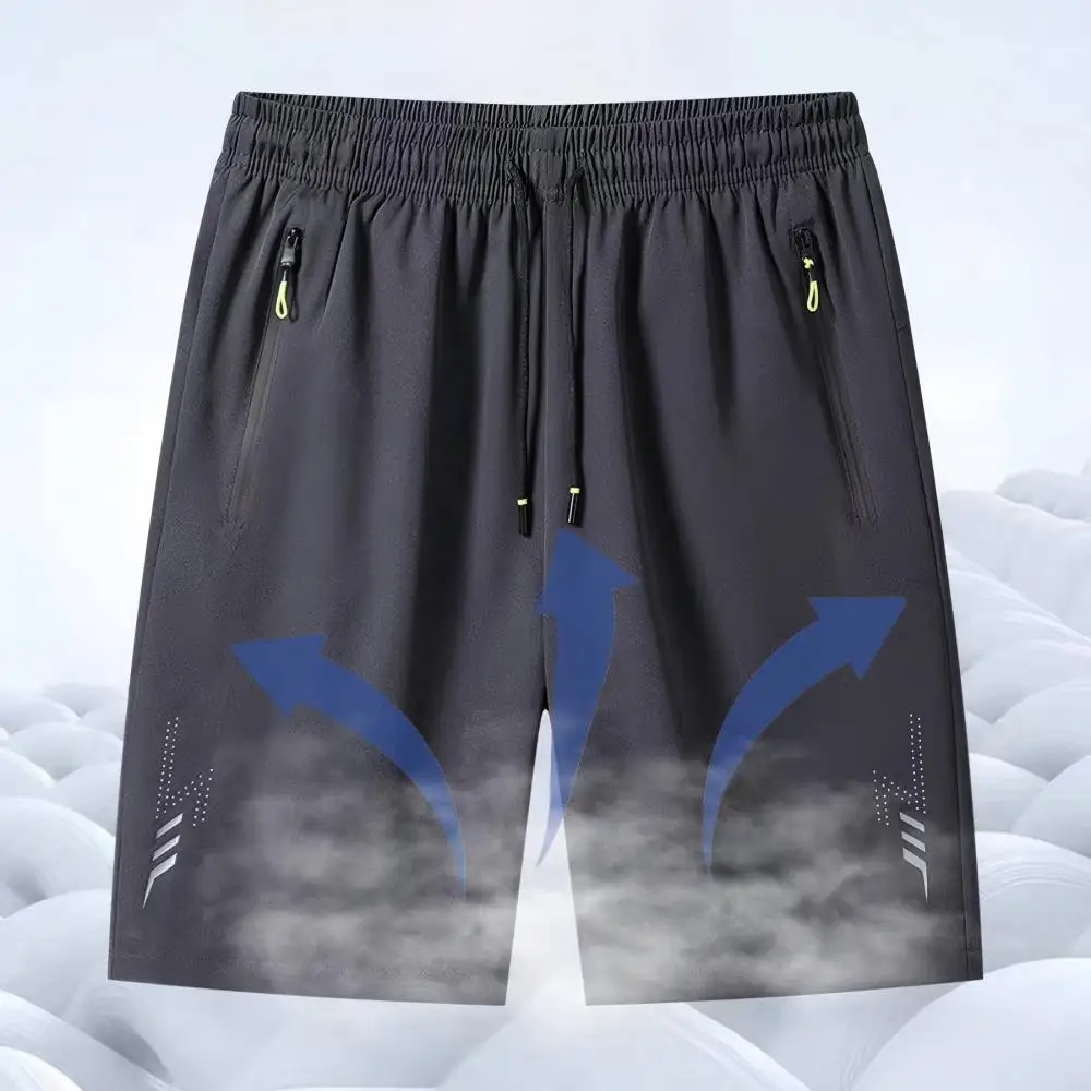 Summer Men's Sport Shorts Cool Sportswear Running Shorts Casual Bottoms Gym Fitness Training Jogging Short Pants Men Black Gray