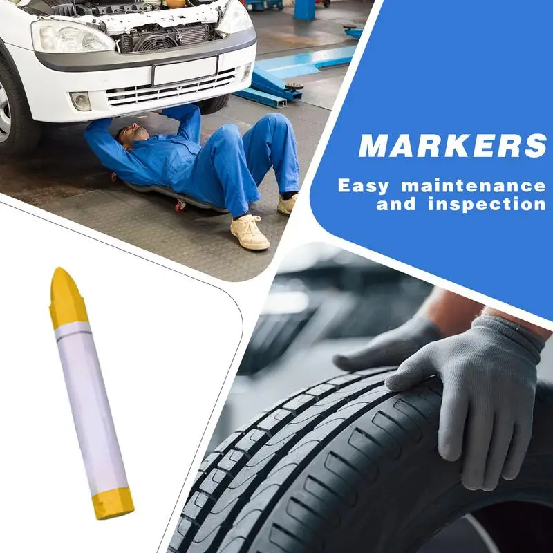 Tire Chalk Paint White Yellow Stick Crayon Vehicles Paint Markers Anti-Scratch Removal Paint Pen Waterproof Vehicles Paint Marke