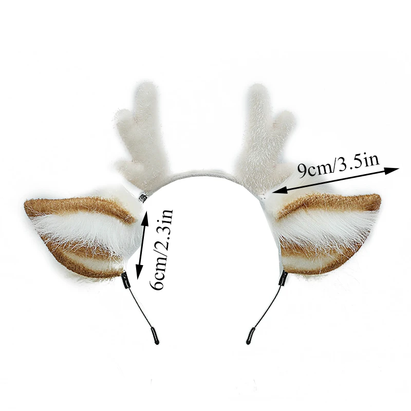 Cute Plush Antler Headband Fashion Cosplay Deer Ear Head Hoop Lolita Hair Bands Holiday Party Christmas Women Hair Accessories