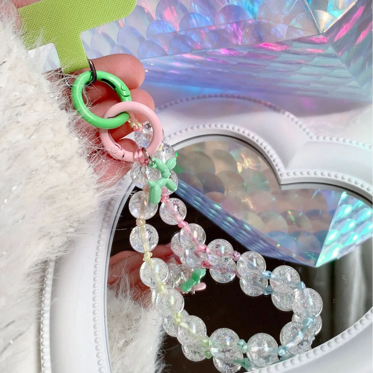 جديد الهاتف المحمول الحبل فقاعة حبة مفتاح سلسلة هواتف محمولة مكافحة خسر بالون الكلب سماعة قلادة حقيبة معلقة المفاتيح قلادة #4